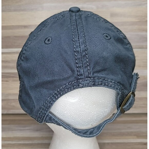 Life Is Good Distressed Gray Women's Adjustable Strap Back Dad‎ Hat Side Heart - Picture 4 of 8
